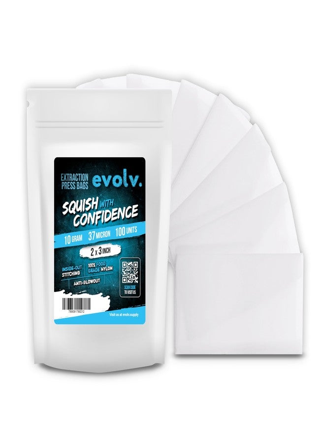 EVOLV Premium Nylon Tea Filter Extraction Press Bags | 2" x 3" | 37u | 100 Pack - Image 1