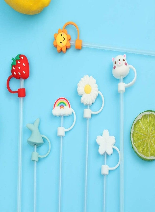 Newvent 10 Pc Silicone Straw Cover Cap for Tumbler | Size - 10 Mm Only 9/10 Mm Straw Use (Multi Design) - Image 1