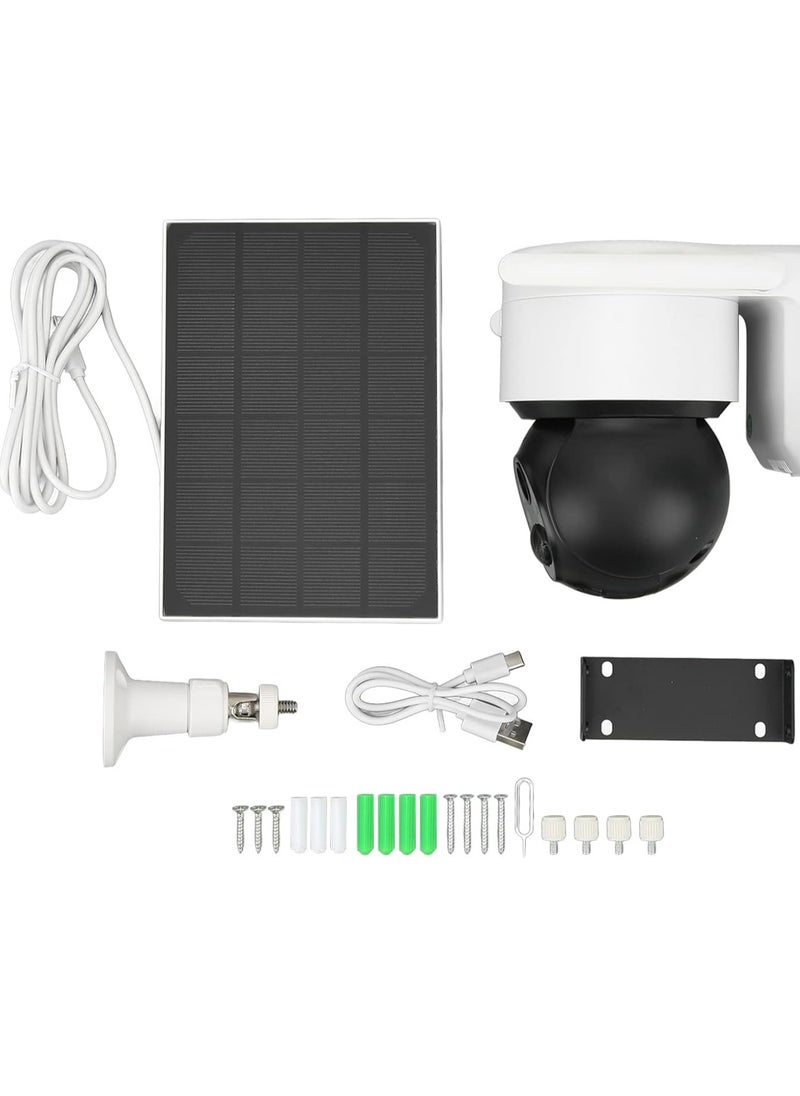 Outdoor Solar Wireless Security Camera, Weatherproof HD WiFi Security Camera APP Remote View Panoramic View for Outdoor