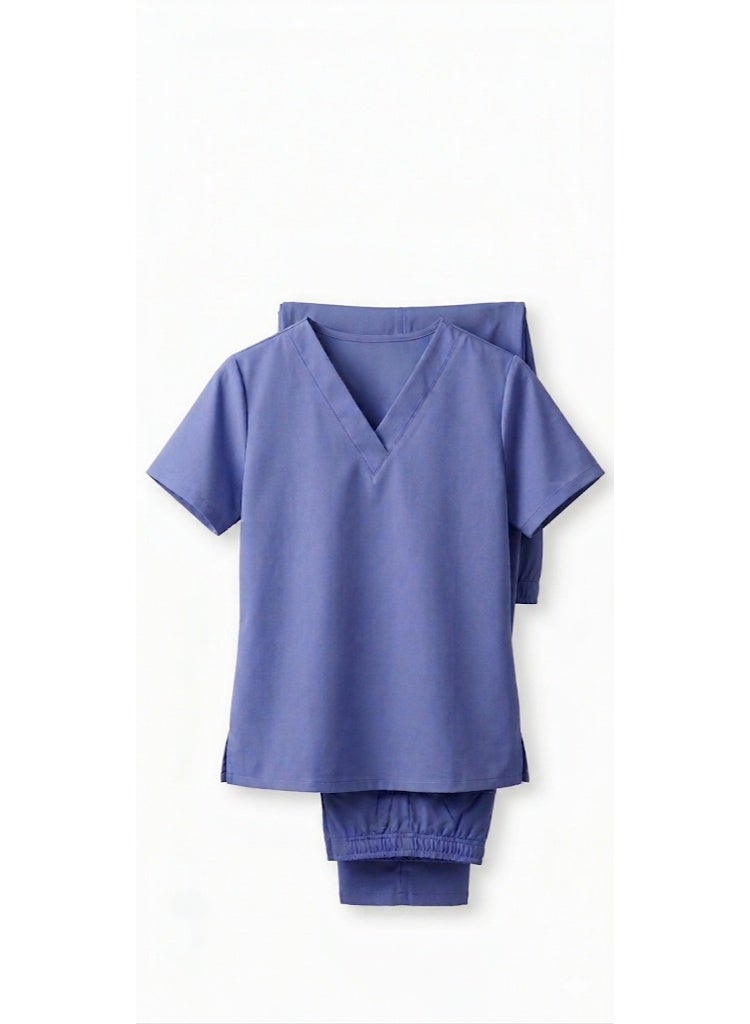 Rannah's Uniform Scrubs Medical Uniform Unisex Top and Pants Light Purple Nurse Suit Set - Image 1