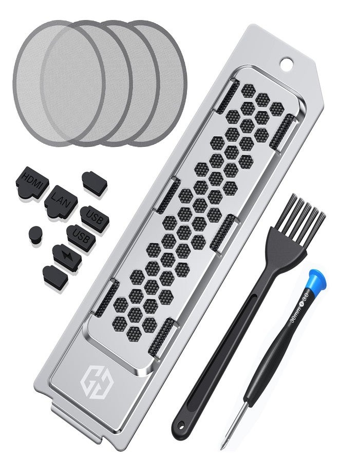 GRAUGEAR Cooling & Dust Protection Upgrade for PS5 Pro/PS5 Slim, PS5 Pro/Slim M.2 SSD Heatsink Cover with Fan Dust Filter and Port Plugs, Prevent Overheating and Dust Buildup (PS5 Pro/PS5 Slim) - Image 1