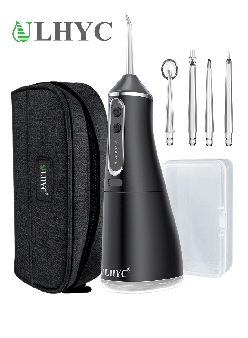 ULHYC ULHYC Cordless Premium Water Flosser 500ml for Teeth, Gums, Braces, Oral Care, with Travel Bag and 4 Heads, Rechargeable, Portable, IPX7 Waterproof, Black  - Image 1