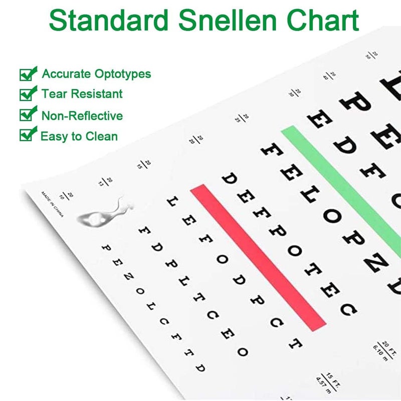 ADULLPONY Eye Chart, Eye Exam Chart, Plastic Low Vision Eye Charts Wall Chart with Eye Occluder and Pointer, Eye Charts for Eye Exams for Doctor's OfficeSchool, Home(22x11 Inches) - Image 3