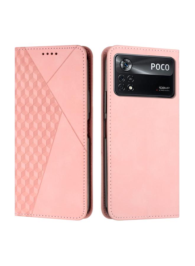 Case For Xiaomi Poco X4 Pro 5G Diamond Splicing Skin Feel Magnetic Leather Phone Case