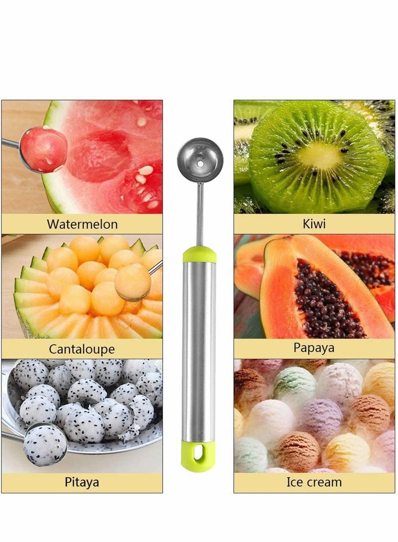 Excefore Fruit Tool Set, Melon Baller, Fruit Corer, Fruit Scoop, Fruit Carving Knife, 4 pcs Food Grade Stainless Steel Kitchen Helper Set - Image 2