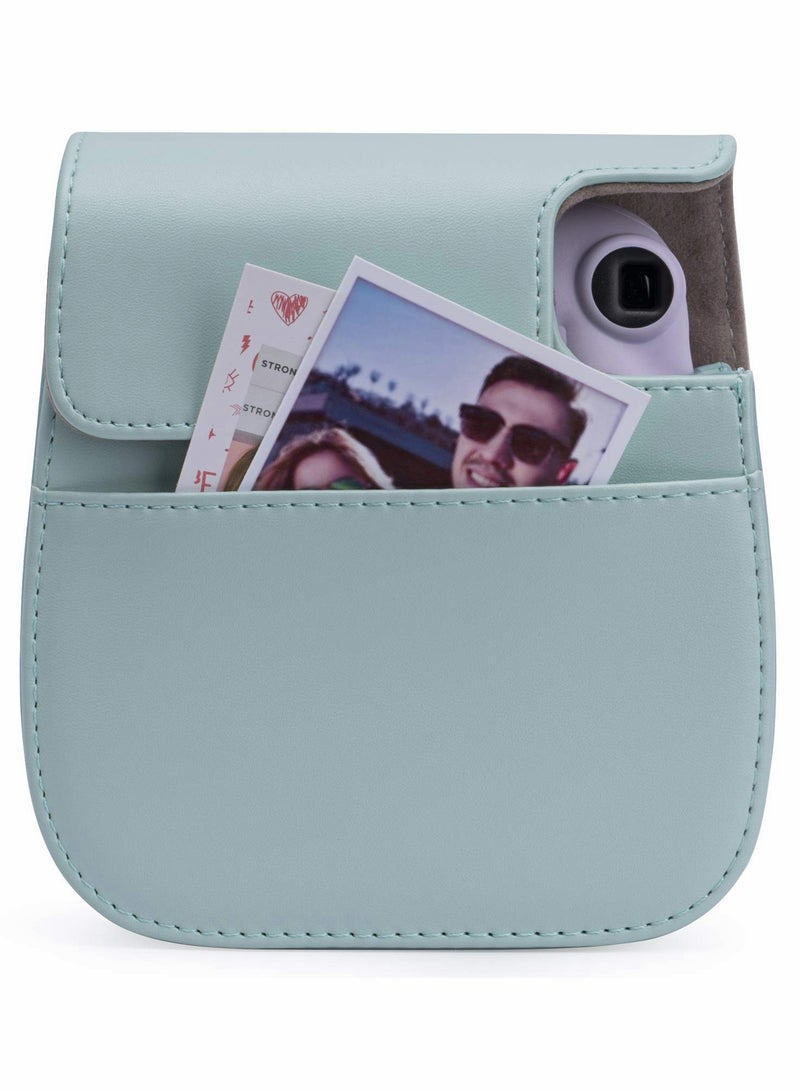 SOLARAE PU Leather Camera Case for Fujifilm Instax Mini 11, with Adjustable Strap and Pocket (Angry Duck) - Image 3