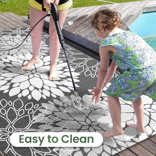 LuxStep Outdoor Rug Waterproof Outdoor Plastic Straw Rug Reversible Patio Rug Mat Outdoor Decor Large Area Mats for RV, Picnic, Backyard, Deck, Balcony, Porch, Beach, Camping, 5'x 8',Grey - Image 5