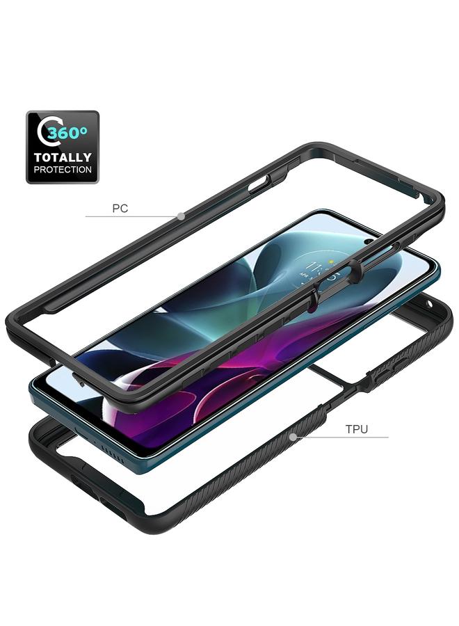 اس-توب جراب لهاتف Motorola Moto G200 5G، جراب هاتف PC شفاف من مادة TPU بلون سادة، بتصميم سماء مرصعة بالنجوم - Image 4