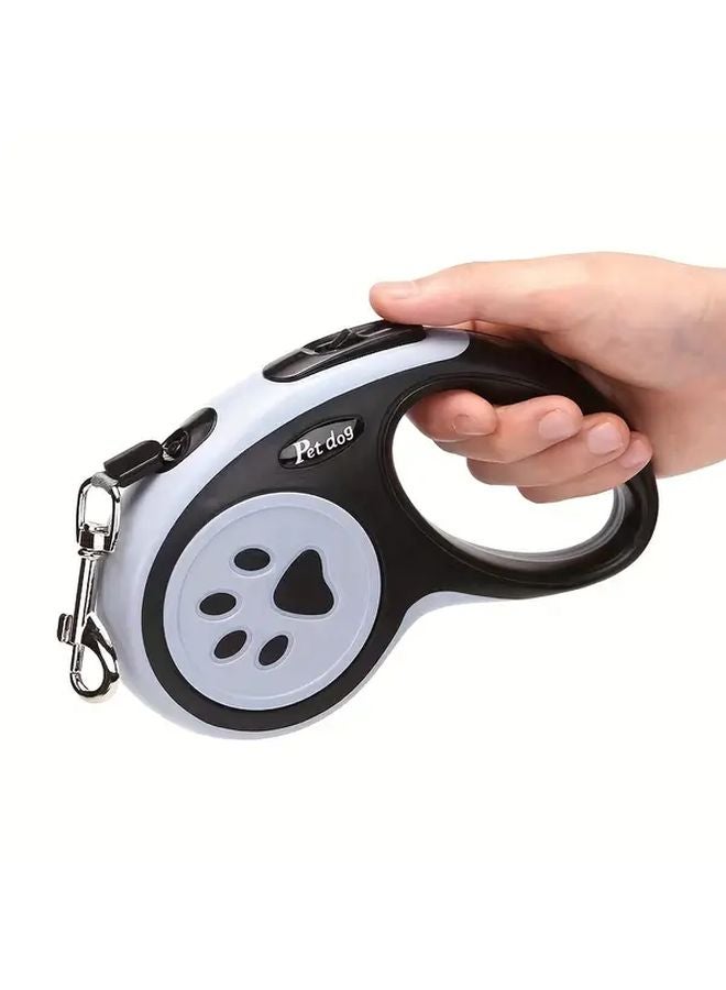 مقود كلب قابل للسحب للكلاب الصغيرة والمتوسطة باللون الوردي مقاس M مع تحكم بنقرة واحدة مصنوع من النايلون المتين - Image 4