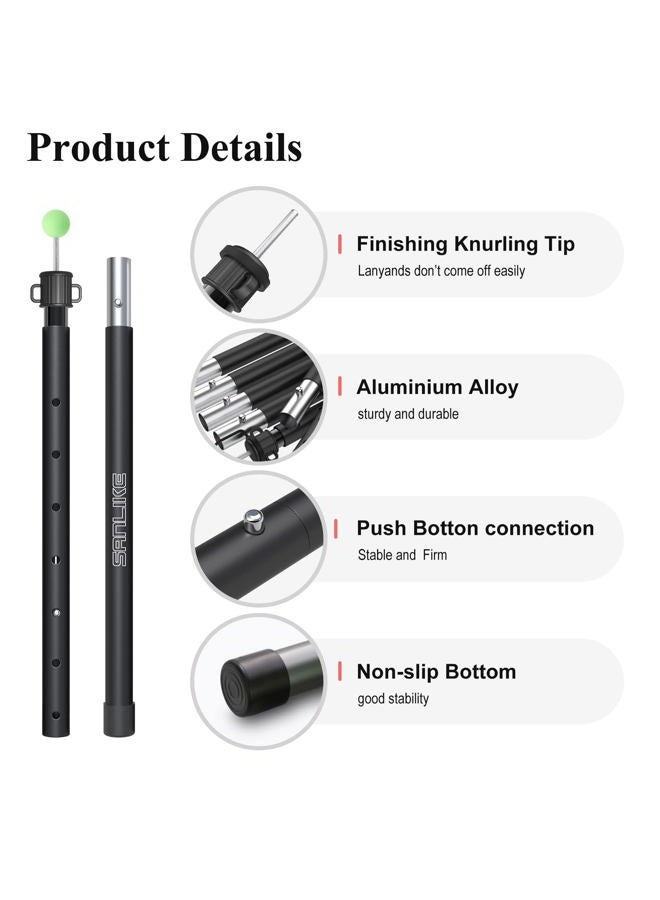 SAN LIKE Tent Poles for Camping Adjustable Tarp Pole Lightweight Aluminum Telescopic Pole with 6 Section Connection Canopy Pole for Awning Shelter Backpacking Collapsible from 29in to 82.68in (2 Set) - Image 5