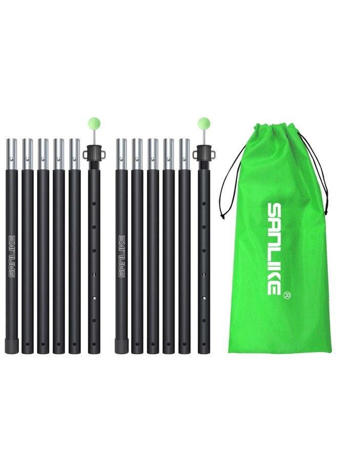 SAN LIKE Tent Poles for Camping Adjustable Tarp Pole Lightweight Aluminum Telescopic Pole with 6 Section Connection Canopy Pole for Awning Shelter Backpacking Collapsible from 29in to 82.68in (2 Set) - Image 1