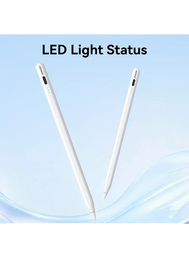 جوي روم JOYROOM JR-X15 PRO active capacitive stylus pen, built for iPad models, released in 2018 and later, Fast Charge - White white - Image 3