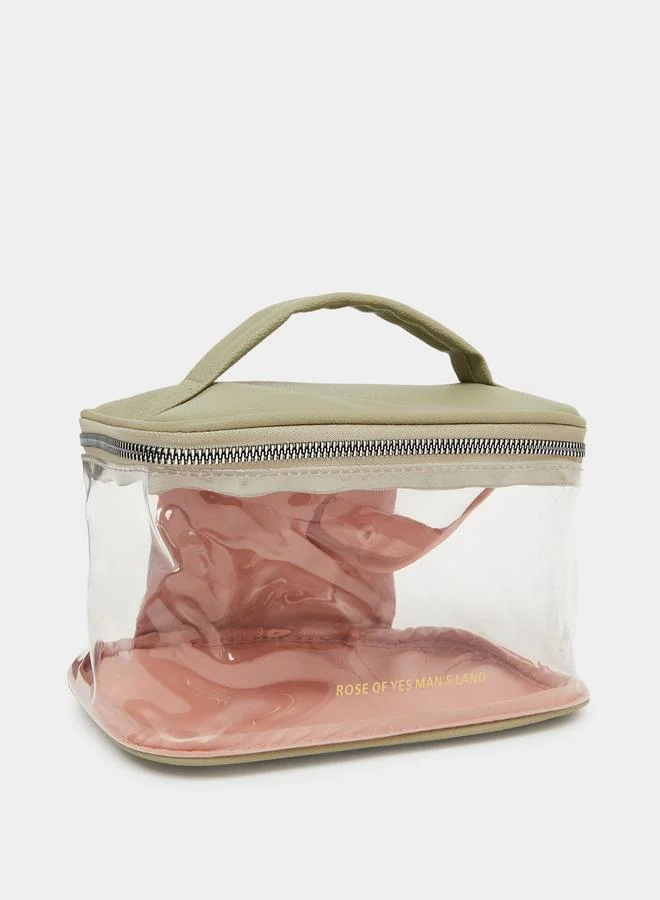 Styli Transparent Zip-Around Wash Bag with Top Handle