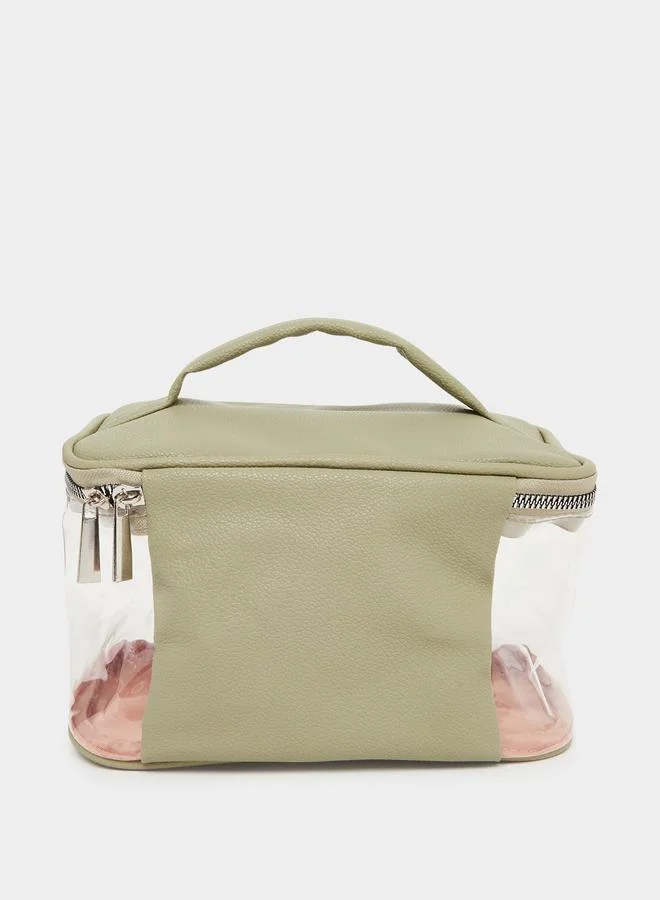 Styli Transparent Zip-Around Wash Bag with Top Handle