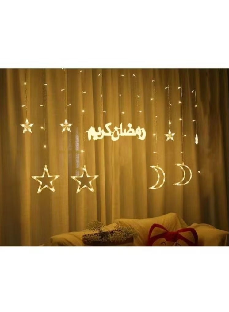 Moon Star Eid LED Ramadan is a new decoration Lights Arabian Ramadan Kareem fairy Light Garland Curtain For Indoor - Image 2