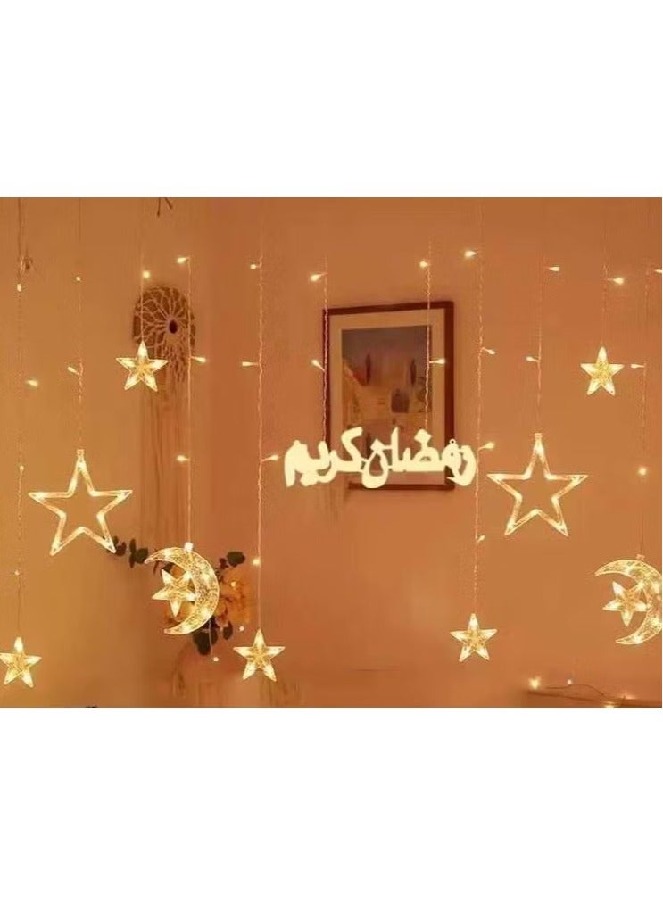 Moon Star Eid LED Ramadan is a new decoration Lights Arabian Ramadan Kareem fairy Light Garland Curtain For Indoor - Image 4