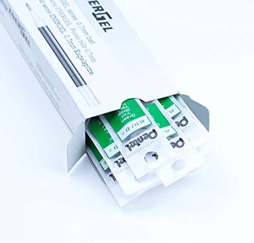 Pentel حبر إعادة تعبئة بنتل لقلم جيل إنرجل BL57/BL77، 0.7 مم، طرف معدني، حبر أخضر، علبة من 12 (LR7-D-12) - Image 5