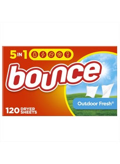 Bounce Dryer Sheets Laundry Fabric Softener, Outdoor Fresh Scent, 120 Count  - Image 1