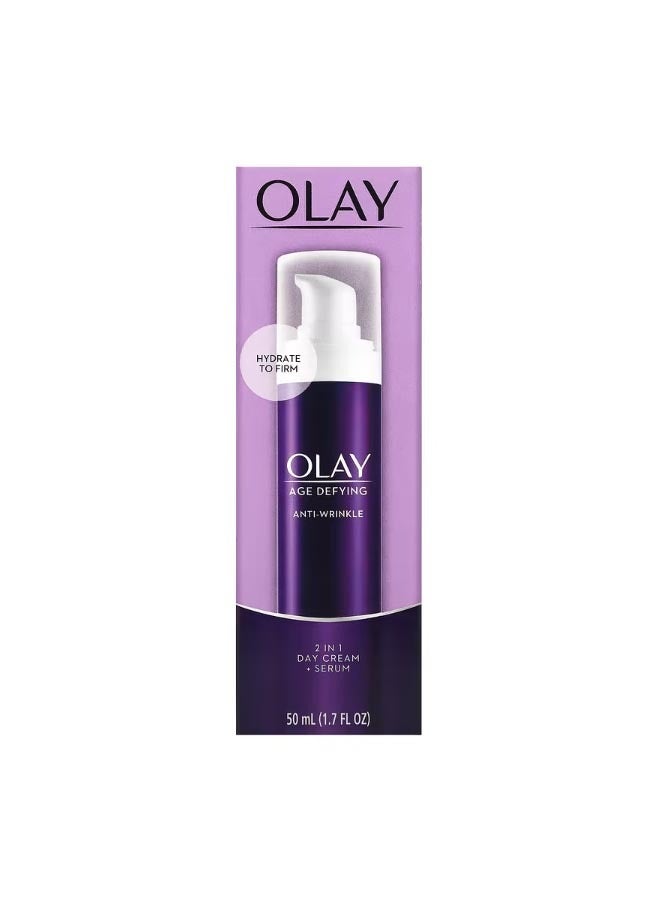 Olay Age Defying Anti Wrinkle 2 In 1 Day Cream  Serum 1.7 fl oz 50 ml - Image 2