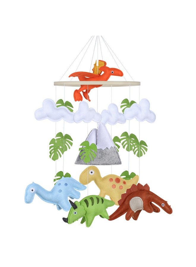 CLYMENE Dinosaur Baby Mobile For Crib | Baby Nursery Dinosaur Mobile | Gender Neutral Baby Stuff For Dinosaur Theme Nursery | Handmade Felt Hanging Dino And Mountain Room Decor For Boys & Girls - Image 1
