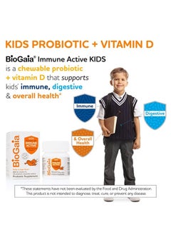 BioGaia Protectis Immune Active Kids Probiotic | Probiotic + Vitamin D | Supports Immune, Digestive & Overall Health | Kids Probiotic | Kids Immune Support | Chewable Tablets | 30 Ct  - Image 2