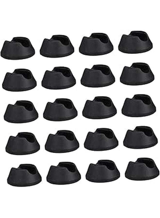 Black Plastic Chair Feet Covers 20pcs Table Leg Protectors 12mm Round Tube Anti Slip Furniture Foot Pads - Image 1