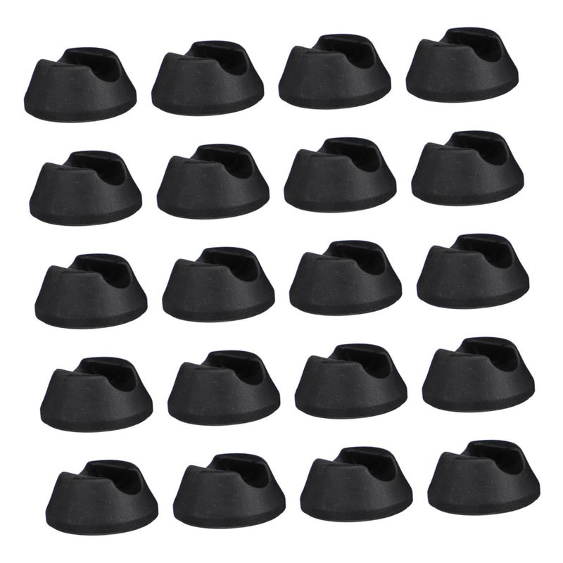 Black Plastic Chair Feet Covers 20pcs Table Leg Protectors 12mm Round Tube Anti Slip Furniture Foot Pads - Image 2