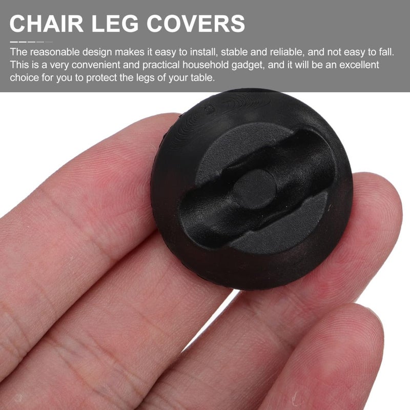 Black Plastic Chair Feet Covers 20pcs Table Leg Protectors 12mm Round Tube Anti Slip Furniture Foot Pads - Image 5
