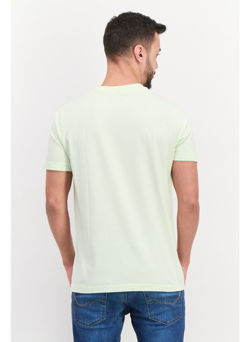 Free Soul Men Crew Neck Short Sleeve Printed Troon T-Shirts, Light Green  - Image 2