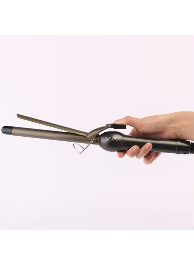ENZO مكواة تجعيد الشعر السيراميكية PRECISIONWARE ENZO EN-2225 13MM، مكواة تجعيد احترافية مع تسخين سريع، درجة حرارة قابلة للتعديل، طرف بارد، مثالية لإنشاء تجعيدات و Waves تدوم طويلاً وناعمة - النسخة الدولية - Image 2