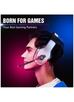 BENGOO BENGOO V-4 Gaming Headset for Xbox One, PS4, PC, Controller, Noise Cancelling Over Ear Headphones with Mic, LED Light Bass Surround Soft Memory Earmuffs for...  - Image 2