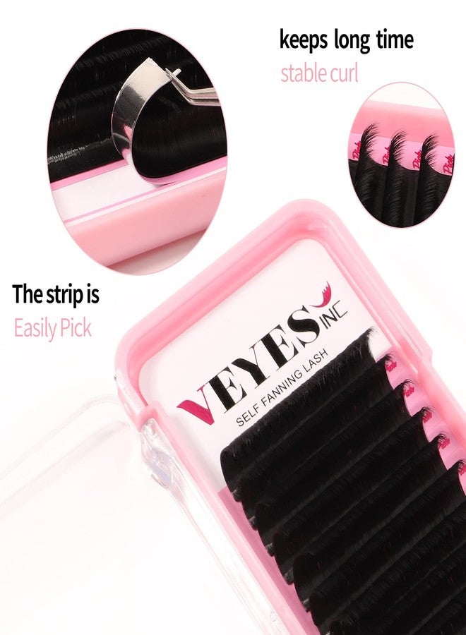 VEYES INC Easy Fan Volume Lash Extensions 03 05 07 J/B/L/C/CC/D/DD Curl 8-25mm Mixed & Single Length Tray, Matte Black Self Fanning Eyelashes, Professional Supplies for Lash Techs (0.05 D 14mm) - Image 2