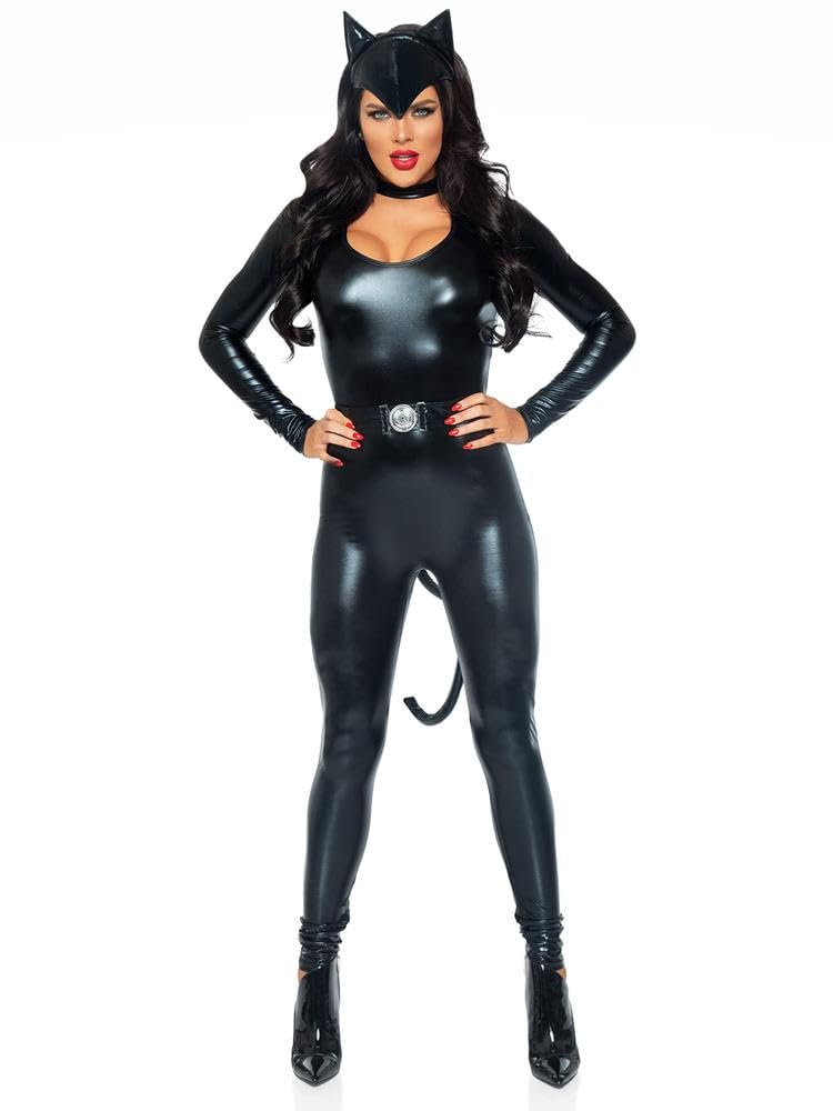 Leg Avenue زي شرير قطة أنثوية مثير من ليغ أفينيو للنساء، أسود، متوسط - Image 1