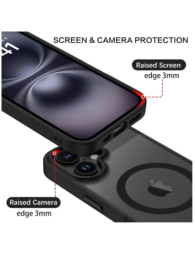 Concretization iPhone 16 MagSafe Case Magnetic Back Cover,【Full Shockproof Protection】Translucent Matte Back, Slim Phone Cover with Strong Magnet for Apple 16 (2024)(Black) - Image 5