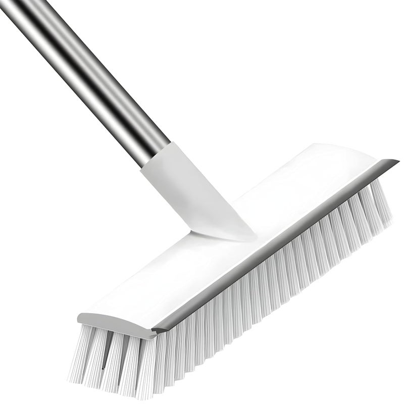 FLIPXEN Tiles Cleaner Brush with Long Handle, Floor Brush Scrubber, Floor Scrubber Squeegee Cleaning Supplies for Bathroom & Kitchen, Tile Brush for Cleaning - Image 1