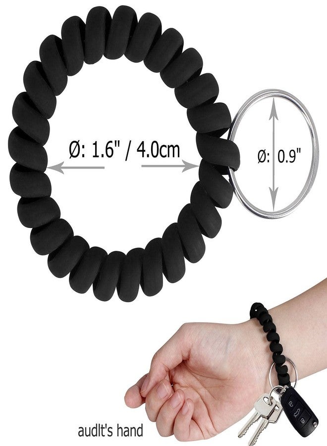 بي اي اتش ار تي سي سوار معصم حلزوني قابل للتمدد من BIHRTC مكون من 5 قطع، مزود بحلقة مفاتيح، وحامل مفاتيح، وحلقة مفاتيح حلزونية مرنة، مناسب للصالة الرياضية وحمام السباحة والساونا الخارجية. - Image 2
