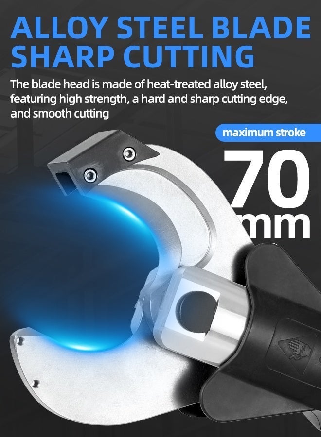 ALongDeng Cordless Electric Hydraulic  Shears – Handheld  Cutting Pliers with φ65mm Cutting Capacity, 2-2.5s Cutting Speed, and Digital Display, Suitable for Cutting Multiple Types of Rebar cable - Image 2