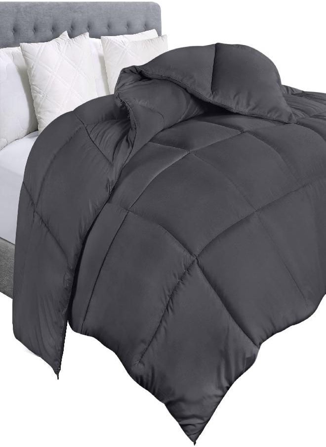 Utopia Bedding Utopia Bedding Comforter Duvet Insert - Quilted Comforter with Corner Tabs - Box Stitched Down Alternative Comforter (Twin, Grey)  - Image 3