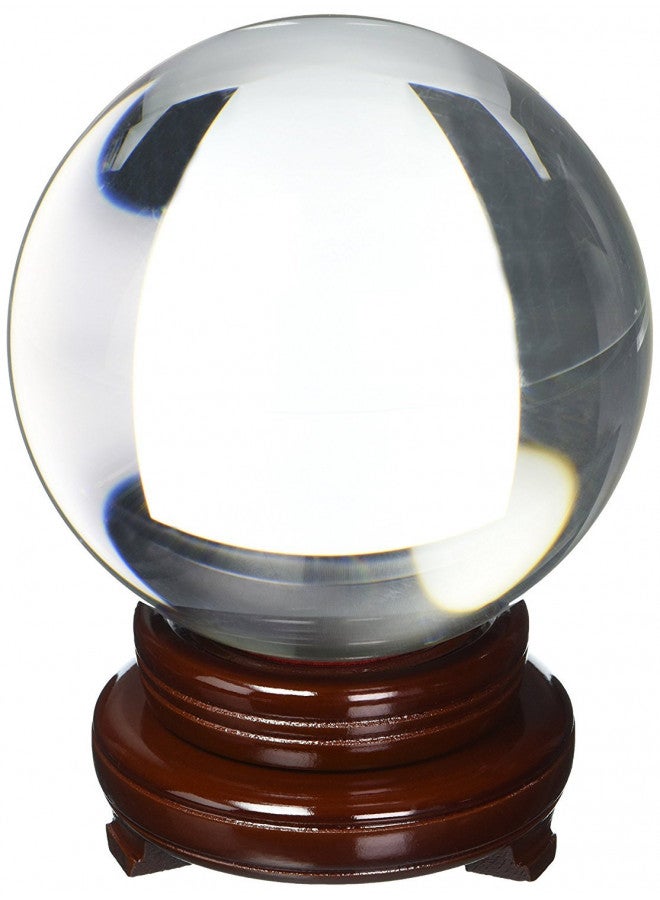 Amlong Crystal كرة كريستال أملونغ الشفافة 150 مم (6 بوصة) مع قاعدة خشبية - Image 1