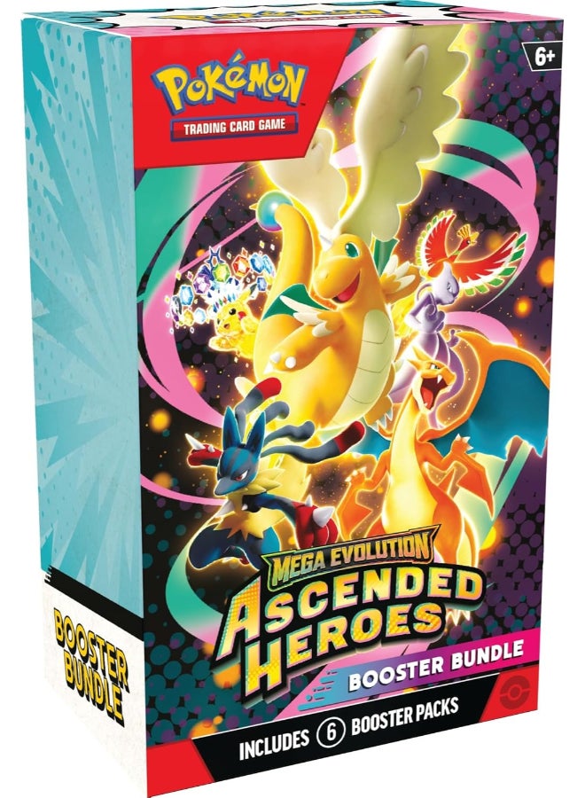 Pokemon Pokémon TCG Mega Evolution—Ascended Heroes Booster Bundle, 6 Booster Packs, 60 Trading Cards, Collectible Card Game Expansion - Image 1