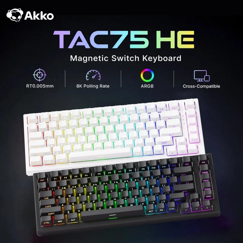 Akko TAC75 HE Magnetic Switch Mechanical Keyboard 75% Rapid Trigger 0.005mm Argb 8K Polling Rate Wired Custom Gaming - Image 2