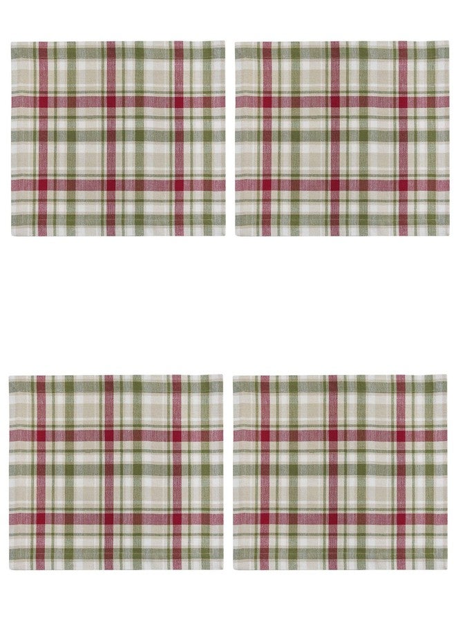 Park Designs Christmas Barn Placemat Set of 4 | Festive Red Green Cream Plaid Cotton Table Mats | Protective Holiday Dining Accents for Winter Meals | Reusable Farmhouse Tabletop Layer for Daily Use - Image 1