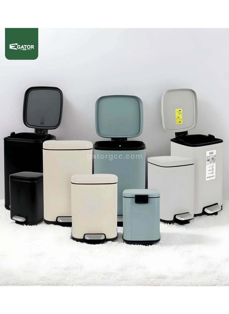 EKO EKO Stainless Steel Color coated Slow Cloasing Bin 12L Beige  - Image 4