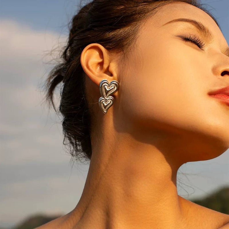 حلق أستانليس ستيل فضي - Image 2