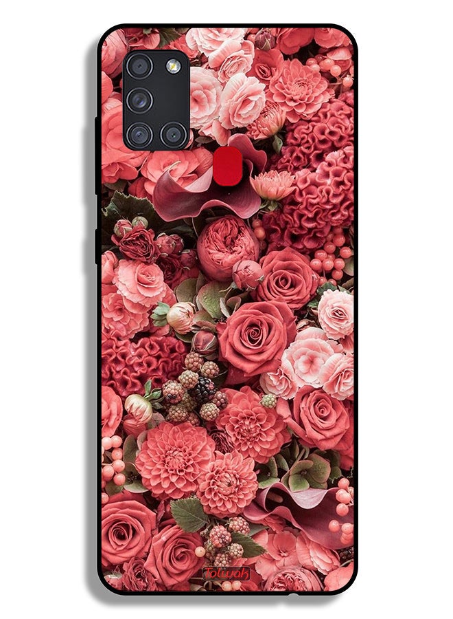 Tolwak غطاء حماية لهاتف سامسونج جالاكسي A21s مزين بزهور الخوخ - Image 1