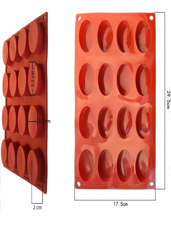 Joyeee Oval Silicone Pudding Mold, Reusable Silicone DIY Mold Tins Case, Baking Cake Biscuit Cupcake Chocolate Pastry Candy Fondant Ice Cube For Wedding, New Year Party, Family Friends Festival Gift - Image 3