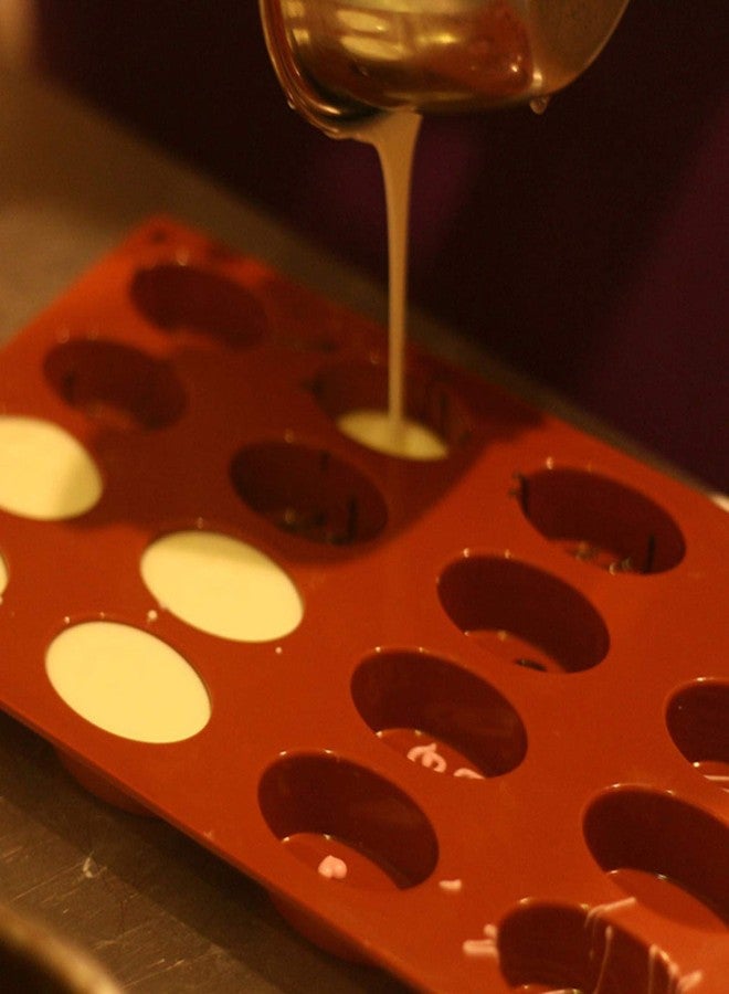 Joyeee Oval Silicone Pudding Mold, Reusable Silicone DIY Mold Tins Case, Baking Cake Biscuit Cupcake Chocolate Pastry Candy Fondant Ice Cube For Wedding, New Year Party, Family Friends Festival Gift - Image 4