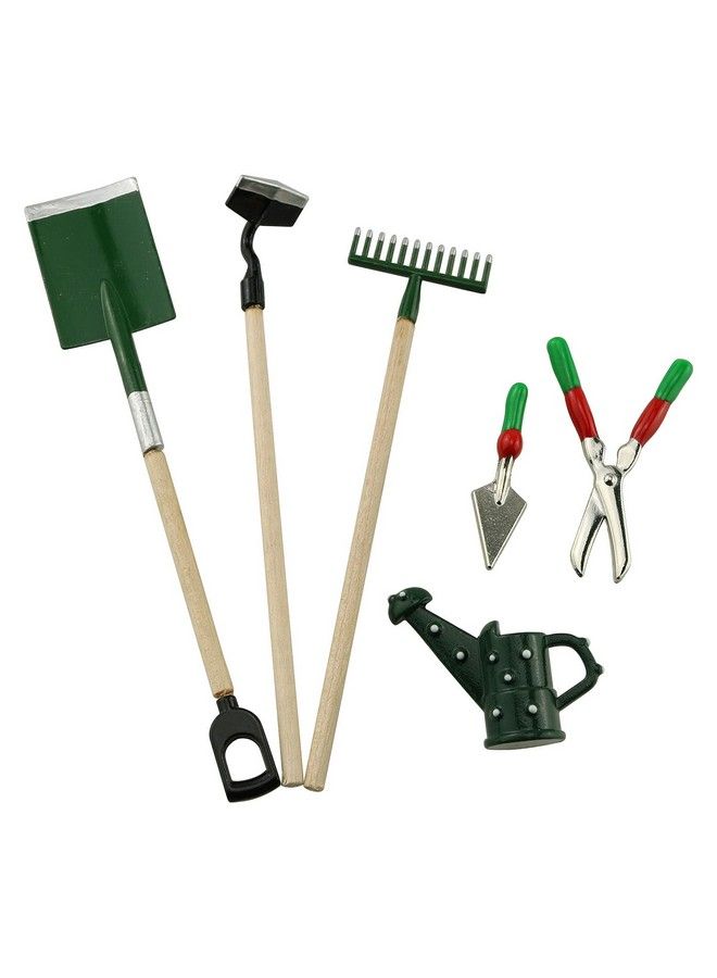 Tegg Miniature Dollhouse Garden Tools 6Pcs Mini Doll House Working Accessories - Image 2