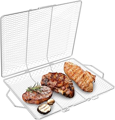 Skyflame Portable Grill Basket, Rustproof Stainless SteelÃ‚Â Barbecue Grilling Basket for Most Outdoor Grilling - Image 1