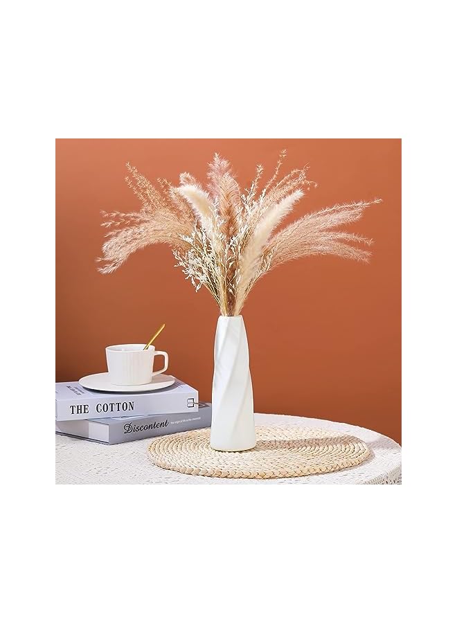 The Bros 10 Pcs Plastic Composite Flower Vase, White Tall Conic Floral Vase Ceramic Look Small Bud Vase Unbreakable Bud Vase for Centerpieces Wedding Living Room Decorations - Image 3